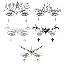 OLYCRAFT 5 Sheets Face Gems Stickers Crystals Face Stickers Jewels Rhinestone Face Jewels Stickers Rhinestones Gems Stickers Self Adhesive Temporary Stickers for Women Festival Carnival Party