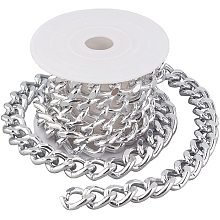 CHGCRAFT 3.3 Feet Aluminum Curb Chain Link in Bulk with Lobster Clasps for Necklace Jewelry Accessories DIY Making, 6mm Width