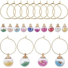 SUNNYCLUE 1 Box 10 Sets Wine Charms Wine Glass Charms Summer Ocean Hawaii Glass Identifiers Drink Marker Tags Glass Ball Charm for Gathering Wedding Birthday Gifts DIY Party Favor Drinks Decor