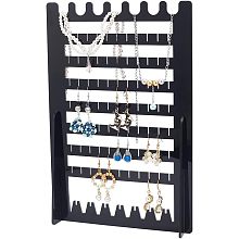 9-Tier Acrylic Earring Display Stands, Rectangle Earrings Holder Organizer, Jewelry Earring Holder for Earring Storage, Black, Finish Product: 1.94 x 7.87 x 11.81 Inches