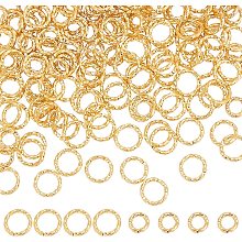 PandaHall Elite 200pcs 18K Gold Plated Jump Rings 2 Sizes Twisted Open Jump Rings Golden O Rings Brass Round Open Rings for Bracelet Necklace Earring Keychain DIY Jewelry Small Business, 6mm/8mm