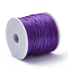 Honeyhandy Nylon Thread, Rattail Satin Cord, Mauve, about 1mm, about 76.55 yards(70m)/roll