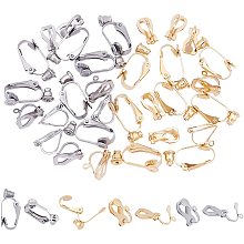 UNICRAFTALE 32Pcs 2 Colors 2 Sizes Clip-on Earring Converters 304 Stainless Steel Clip-on Earring Findings 12/20.5mm Long Non Pierced Earrings Findings Ear Clips Earring Components for Earring Making