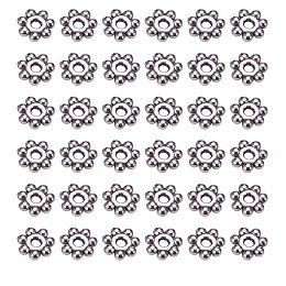 Tibetan Silver Alloy Spacer Beads, Lead Free & Cadmium Free, Christmas Snowflake, Antique Silver, 4x1.5mm, Hole: 1mm; 200pcs/box