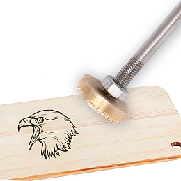 SUPERDANT 30mm Branding Iron Stamp Eagle Pattern and BBQ Branding Iron with Replaceable Head Wooden Handles Grilling Tools and Accessories