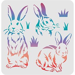 FINGERINSPIRE Bunny Stencils for Painting 11.8x11.8 inch Rabbits Drawing Template Easter Rabbit Painting Stencils Reusable Bunny Stencil DIY Art and Craft Stencils for Home Decoration