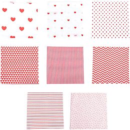 GORGECRAFT 8PCS 20 x 20 Inch Valentine's Day Fat Quarters Fabric Bundles Checkered Heart Pattern Cotton Fabric Squares Napkins for Holiday Anniversary Wedding Party