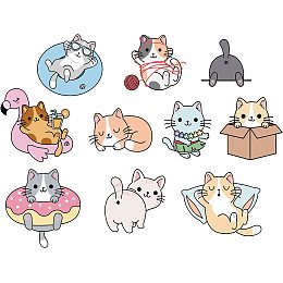 SUPERDANT 10 Styles Colorful Cute Cat Decals Animal Wall Stickers Decor Vinyl Wall Decor Stickers DIY Wall Art for Baby Wall Murals Kids Bedroom Decor DIY