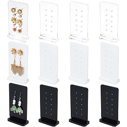 PandaHall Elite 12 Sets 120 Holes Acrylic Earring Holder Organizer Earring Display Stands L Shape Jewelry Stud Earring Organizer for Selling Retail Marketing Personal, 0.9x1.9x3.7inch