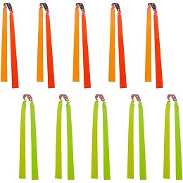 GORGECRAFT 10Pcs 2 Colors Slingshot Replacement Band Accessories Flat Leather Rubber Band Heavy Pull Wrist Rocket Elastic Bungee Straps with PU Leather Catapult for Hunting Outdoor Shooting Games