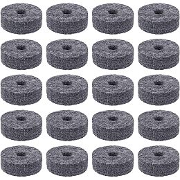 SUPERFINDINGS 20pcs Cymbal Felt Washer Set Gray Drum Cymbal Felt Pads Set 40.5x14.5mm Drum Cymbal Felt Pads Round Soft for Shelf Drum Kit Cymbal Replacement Accessories, Hole: 10.5mm