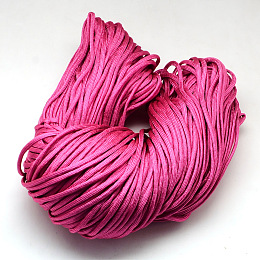 Honeyhandy 7 Inner Cores Polyester & Spandex Cord Ropes, Solid Color, for Rope Bracelets Making, Camellia, 4~5mm, about 109.36 yards(100m)/bundle, 420~500g/bundle