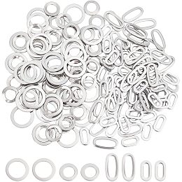 UNICRAFTALE About 160pcs 2 Sizes Ring/Oval Linking Ring Stainless Steel Linking Circle Connectors Metal Charm for Bracelet Necklace Jewelry Making Stainless Steel Color