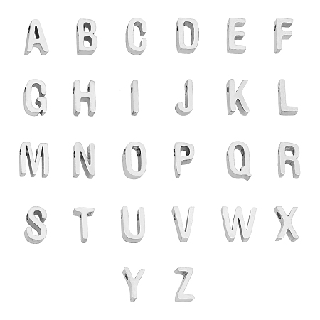 UNICRAFTALE 201 Stainless Steel Charms, Alphabet, Letter A~Z, 26pcs/box