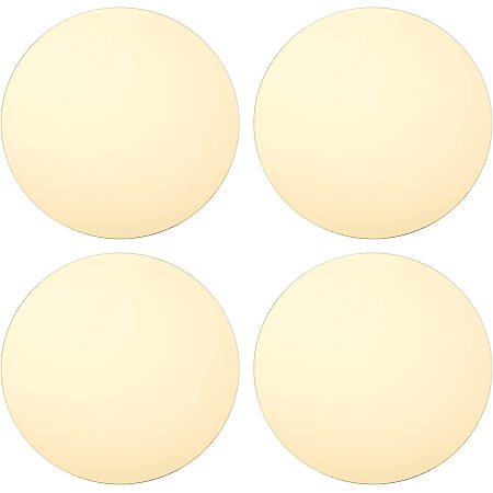 OLYCRAFT 8pcs 8 Inch Round Acrylic Mirror Sheet Self Adhesive Gold Mirror Stickers Acrylic Mirror Plate Decal Circles Flat Plate for Wall Decor Wedding Table Centerpiece - Thickness 1.5 mm