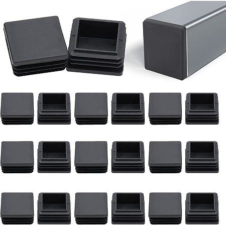 GORGECRAFT 10pcs 1-1/2 Inch Square Plastic Plug Tubing End Caps Black Glide Insert Furniture Finishing Pipe Plugs for Steel Pipe Cover Tables Desks Chairs Bed Sofas Tables Furniture Foot Accessories