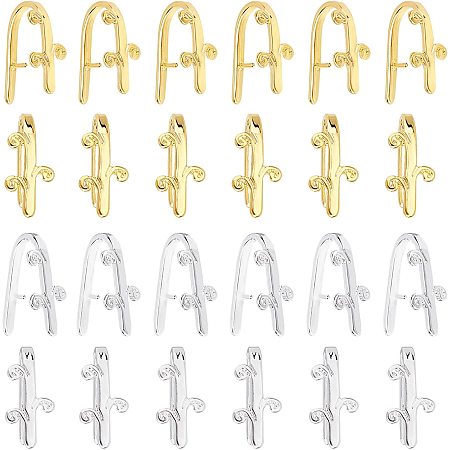 SUPERFINDINGS 40Pcs 2 Colors Ice Pick Pinch Bails Brass Snap On Bails Pinch Clip Clasp Pendant Connector Dangle Clip Findings for DIY Jewelry Making