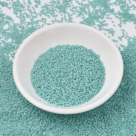 MIYUKI Delica Beads, Cylinder, Japanese Seed Beads, 11/0, (DB1576) Opaque Sea Opal AB, 1.3x1.6mm, Hole: 0.8mm; about 2000pcs/10g