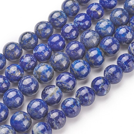 Arricraft Natural Lapis Lazuli Bead Strands, Round, 6mm, Hole: 1mm, about 63pcs/strand, 15.5 inches(395mm)
