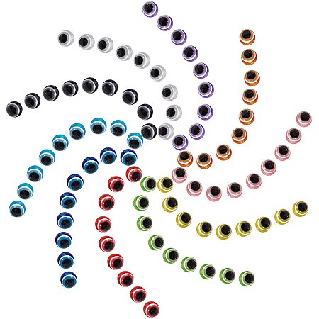 SUNNYCLUE DIY Stretch Bracelets Making Kits, with Round Evil Eye Resin Beads and Elastic Thread, Mixed Color, Beads: 10x9mm, Hole: 1.8~2mm, 100pcs/box