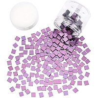 PandaHall Elite Purple Square Mosaic Tiles, 230pcs Bulk Mosaic Tiles for Crafts Mosaic Glass Pieces Tiles for Picture Frames, Plates, Flowerpots, Vases, Cups DIY & Crafts