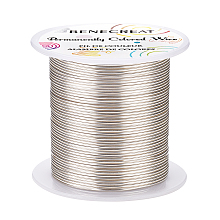 BENECREAT Copper Wire, for Wire Wrapped Jewelry Making, Silver, 18 Gauge, 1mm; about 30m/roll