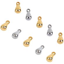 Unicraftale 304 Stainless Steel Charms, Chain Extender Drop, Teardrop, Mixed Color, 6x3mm, Hole: 1mm; 100pcs/box