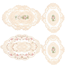 GORGECRAFT 3 Style 6PCS Flower Placemats Romantic Floral Place Mats Embroidery Craft Coasters European Style Lace Fabric Insulation Tablemat Heat-Resistant Washable Mats for Dining Table(Mixed Color)