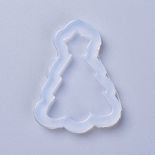 Honeyhandy Christmas Silicone Molds, Resin Casting Molds, For UV Resin, Epoxy Resin Jewelry Making, Christmas Tree, White, 58x45x7mm, Inner Diameter: 48x35mm