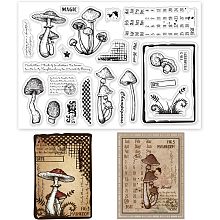 GLOBLELAND Mushroom Background Clear Stamps Month Date Table Silicone Clear Stamp Seals for Cards Making DIY Scrapbooking Photo Journal Album Decoration