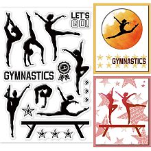 GLOBLELAND Sports Theme Gymnastics Clear Stamps Lady Human Silhouette Silicone Clear Stamp Human Seals for DIY Scrapbooking Journals Decorative Cards Making Photo Album