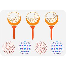 FINGERINSPIREE Golf Border Painting Stencil 11.7x8.3 inch Reusable Golf Ball Stencil PET Hollow Out Painting Stencil Template for Painting on Wood Drawings Canvas DIY Decor