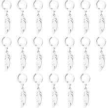 UNICRAFTALE 40pcs Feather Leverback Earrings 40mm Drop Hoop Earrings Stainless Steel Dangle Earrings Huggie Hypoallergenic Cartilage Dangling Earring with Dangle Charms