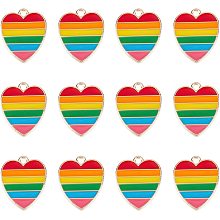 SUNNYCLUE 1 Box 30Pcs Rainbow Heart Enamel Charms LGBT Pride Love is Love Charms for Jewelry Making Charms Rainbow Stripe Love Charm Earring Making Supplies Necklace Bracelet Crafting Accessories