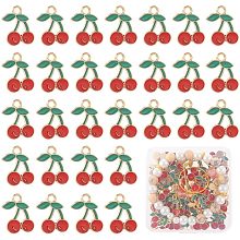 SUNNYCLUE 1 Box 60Pcs Red Cherry Charms Cherry Charm Bulk Fruit Kawaii Red Cute Mini Enamel Alloy Cartoon Sweet Food Berries Charms for Jewelry Making Charms Earrings Necklace Bracelets DIY Crafts