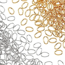 DICOSMETIC 200Pcs Stainless Steel Open Jump Rings Oval Metal Rings Connectors Small Golden Jewelry Jump Rings and Key Ring Chain Accessories for DIY Craft Earring Necklace Bracelet Pendant