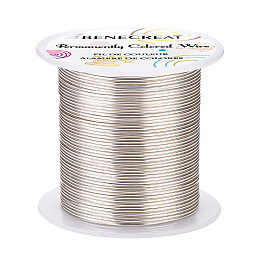 BENECREAT Copper Wire, for Wire Wrapped Jewelry Making, Silver, 18 Gauge, 1mm; about 30m/roll
