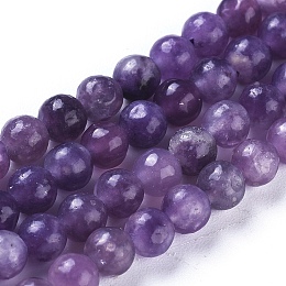 ARRICRAFT Natural Lepidolite/Purple Mica Stone Beads Strands, Round, 4mm, Hole: 0.8mm, about 86pcs/strand, 15.51 inches(39.4cm)