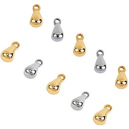 Unicraftale 304 Stainless Steel Charms, Chain Extender Drop, Teardrop, Mixed Color, 6x3mm, Hole: 1mm; 100pcs/box