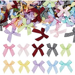 PandaHall Elite 200pcs Ribbon Bows 10 Colors Gingham Bowknots Mini Ribbon Craft Bows Checkered Plaid Ribbon Bow Decoration Bowknot for Gift Wrapping Hair Clip Flower Bouquet Christmas Birthday Sewing