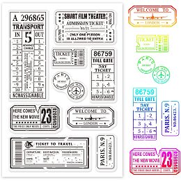 GLOBLELAND Retro Air Travel and Movie Ticket Silicone Clear Stamps Transparent Stamps for Christmas Birthday Valentine's Day Cards Making DIY Scrapbooking Photo Album Decoration Paper Craft