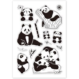 GLOBLELAND Panda Clear Stamps Transparent Silicone Stamp Seal for Card Making Decoration and DIY Scrapbooking