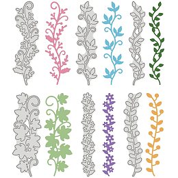 GLOBLELAND 6pcs Flower Lace Metal Cutting Dies Template Molds for DIY Scrapbooking Greeting Cards Making Album Envelope Decoration,Matte Platinum