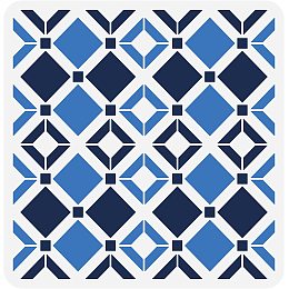 FINGERINSPIRE Tartan Stencil for Painting 11.8x11.8 inch Moroccan Geometry Tile Stencil Large Plastic Square Pattern Wall Stencil Reusable Art Craft Stencils for Tile Furniture Floor Wall Decor