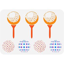 FINGERINSPIREE Golf Border Painting Stencil 11.7x8.3 inch Reusable Golf Ball Stencil PET Hollow Out Painting Stencil Template for Painting on Wood Drawings Canvas DIY Decor