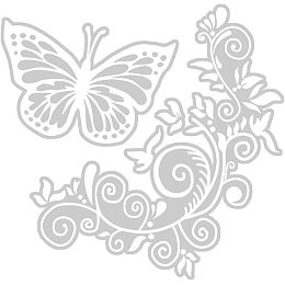 GORGECRAFT 2 Sheets Butterfly Flower Car Decal Set Floral Vine Decals White Reflective Vinyl Waterproof Self Adhesive Car Stickers Automotive Exterior Decor for Auto Truck SUV Wall Art Laptop