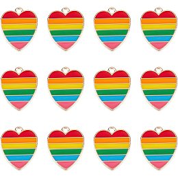 SUNNYCLUE 1 Box 30Pcs Rainbow Heart Enamel Charms LGBT Pride Love is Love Charms for Jewelry Making Charms Rainbow Stripe Love Charm Earring Making Supplies Necklace Bracelet Crafting Accessories