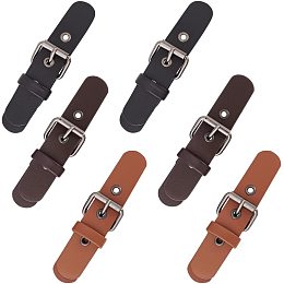 FINGERINSPIRE 6 Pairs 3 Colors Leather Sew-On Toggles Closures PU Leather Snap Toggle Sewing On Coat Toggles Metal Leather Clasp Fasteners Replacement Snap Toggle for Shoes Coat Jacket Bags DIY Craft