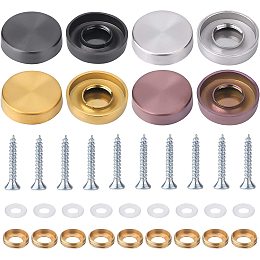 AHANDMAKER 4Sets 4 Colors 304 Stainless Steel Standoff Screws Set, Wall Standoff Sign Mounts Screws, Rotatable Screw for Hanging Picture Frame, Advertising Screws Kit