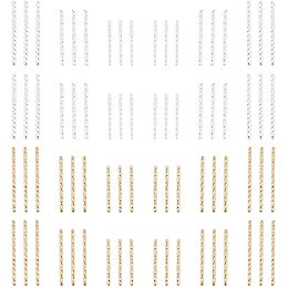 PandaHall Elite 3 Sizes Faceted Tube Beads, 60pcs Brass Straight Tube Beads Macrame Beads Spacer Beads for DIY Sewing Craft and Macrame Wall Hanging Plant Holder Craft, 24K Golden/Silver